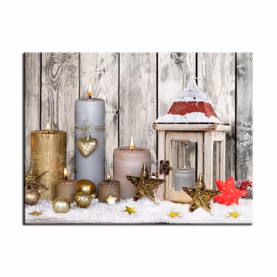 Vela de Natal personalizada iluminada com tela LED para impressão de arte em parede