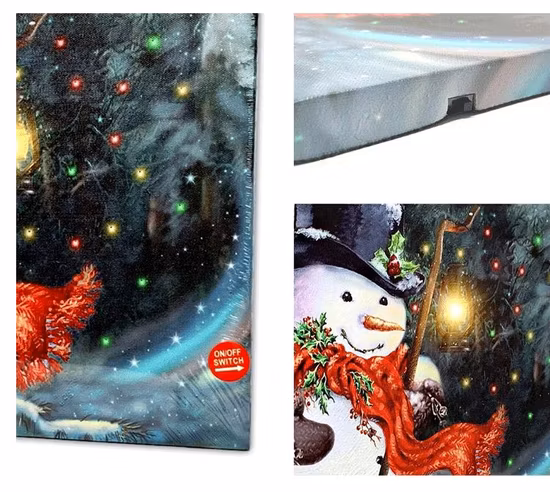 Fábrica de atacado Santa Design Luzes LED Pintura Decorativa Arte em Parede